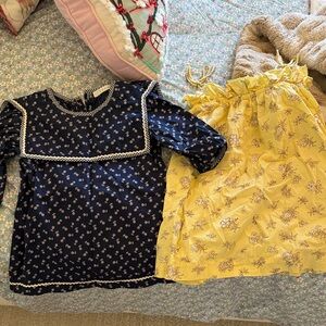 Doen Kids Dresses in Navy and Yellow Floral